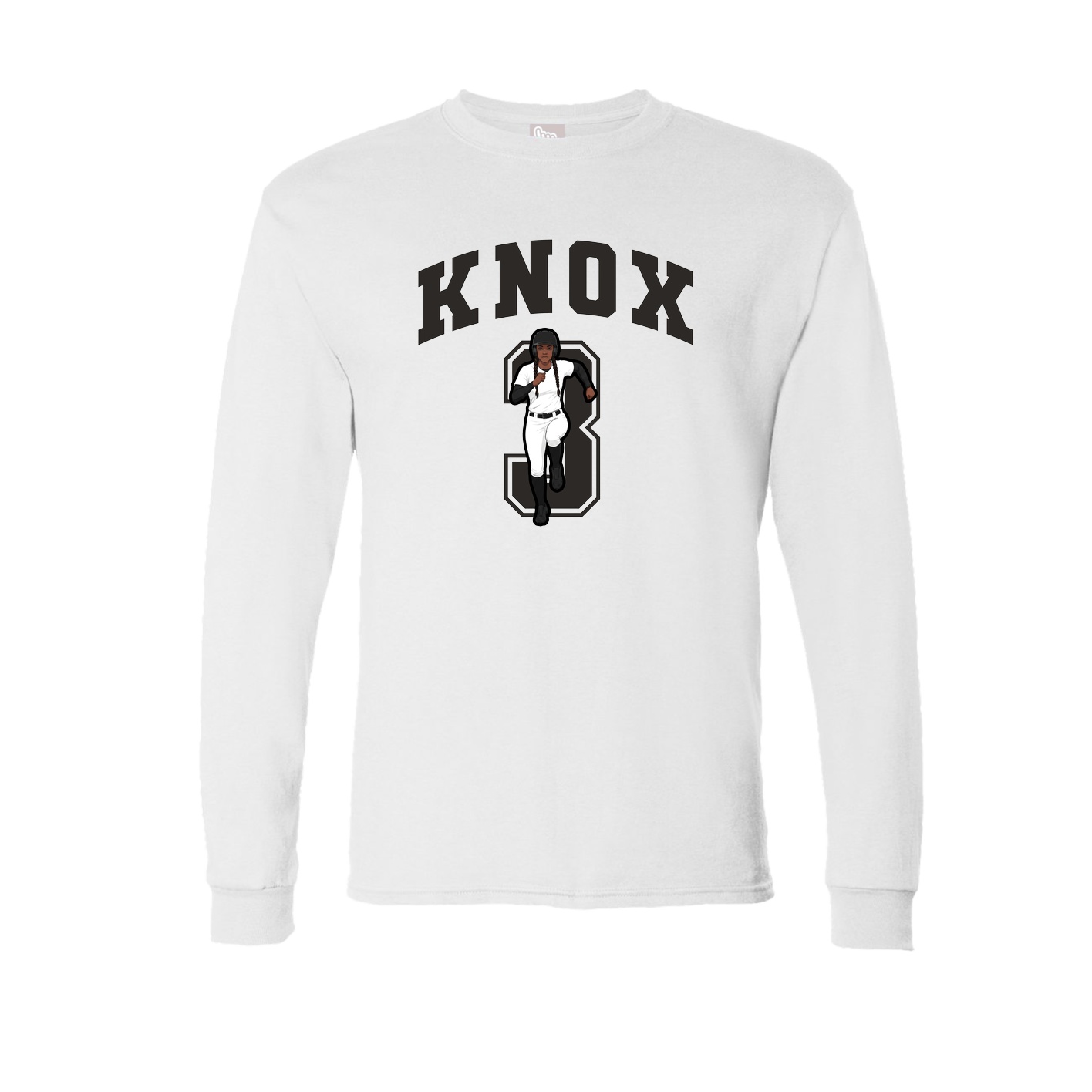 Long Sleeve Tee — Number in White