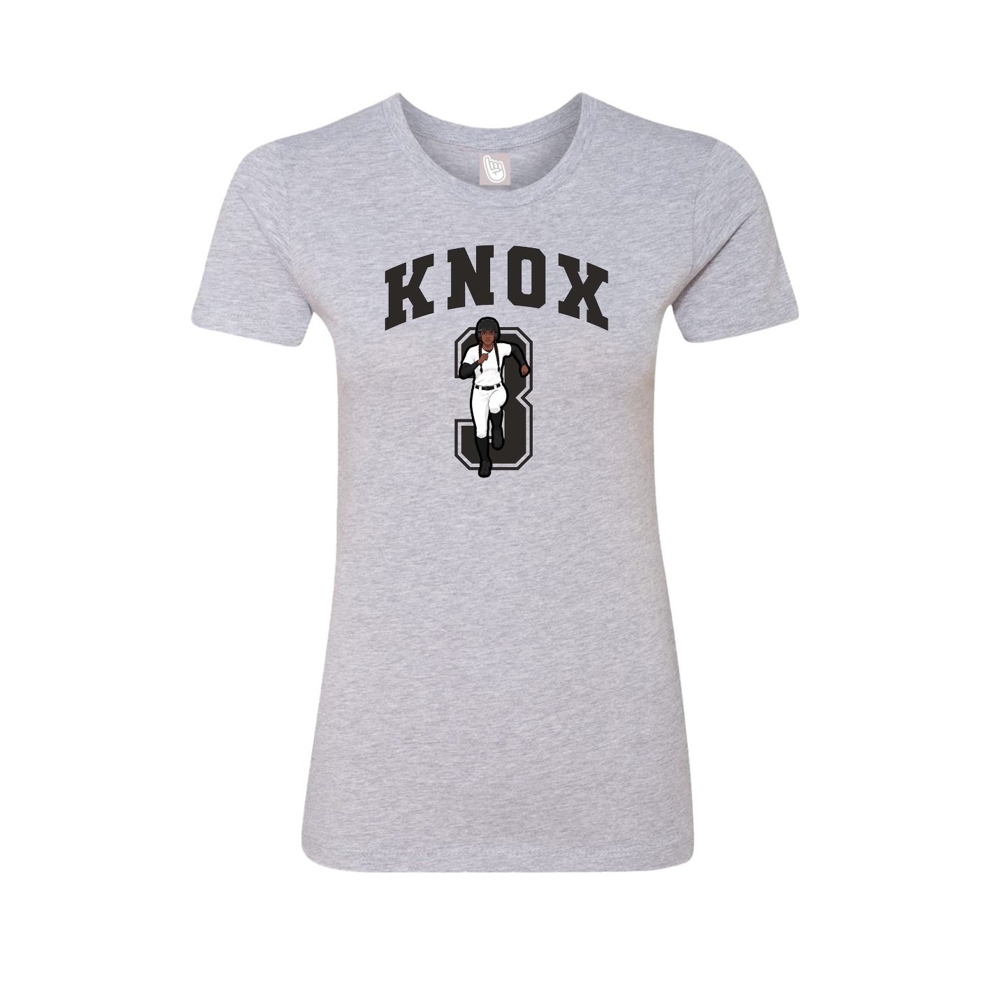 Fitted Women's Tee — Number in Grey