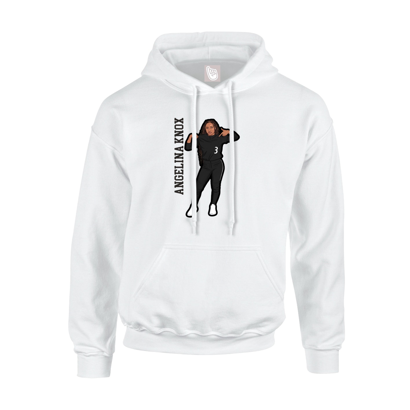 Youth Hoodie — Name Vertical in White