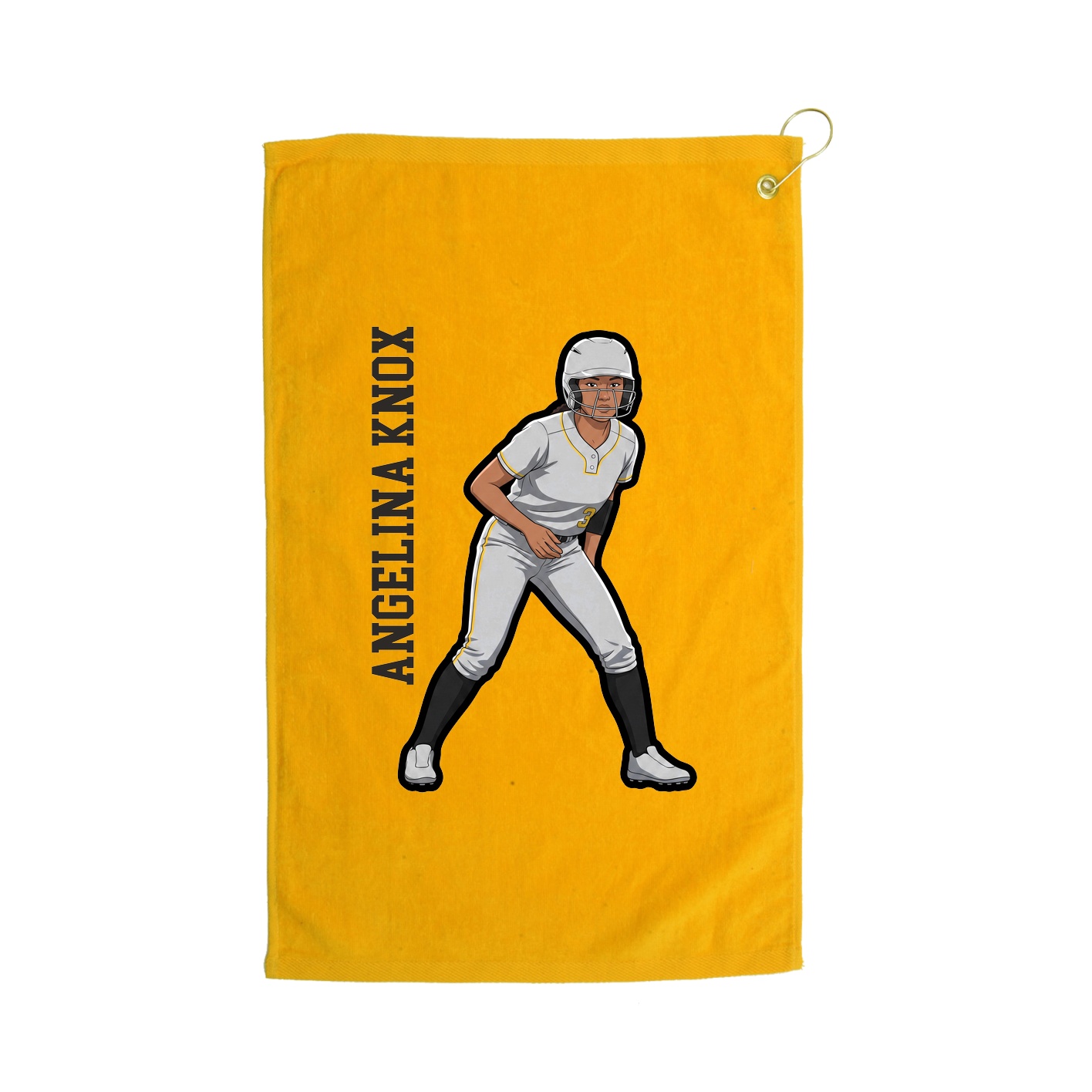Golf Towel — Name Vertical in Gold