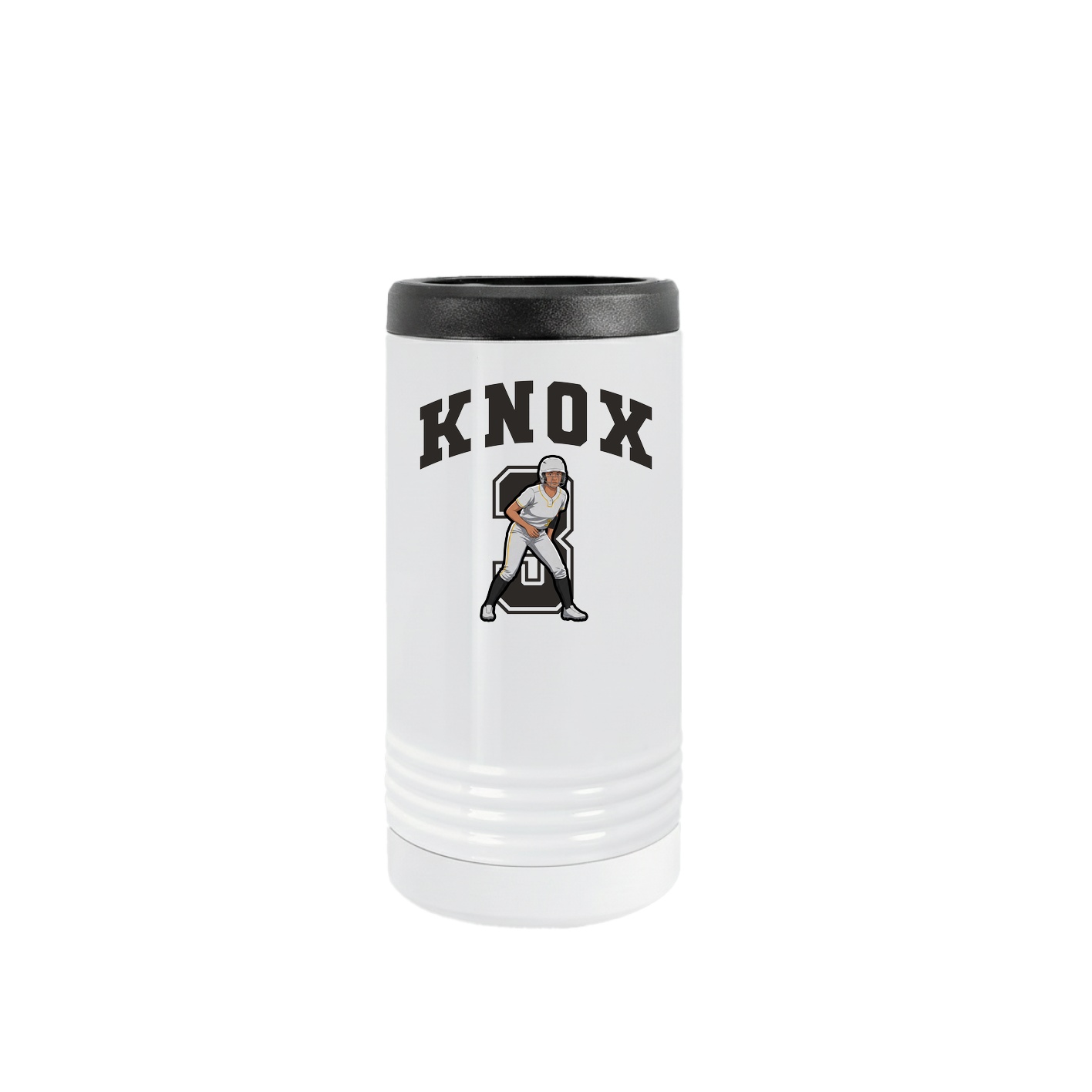 Slim Beverage Holder — Number in White
