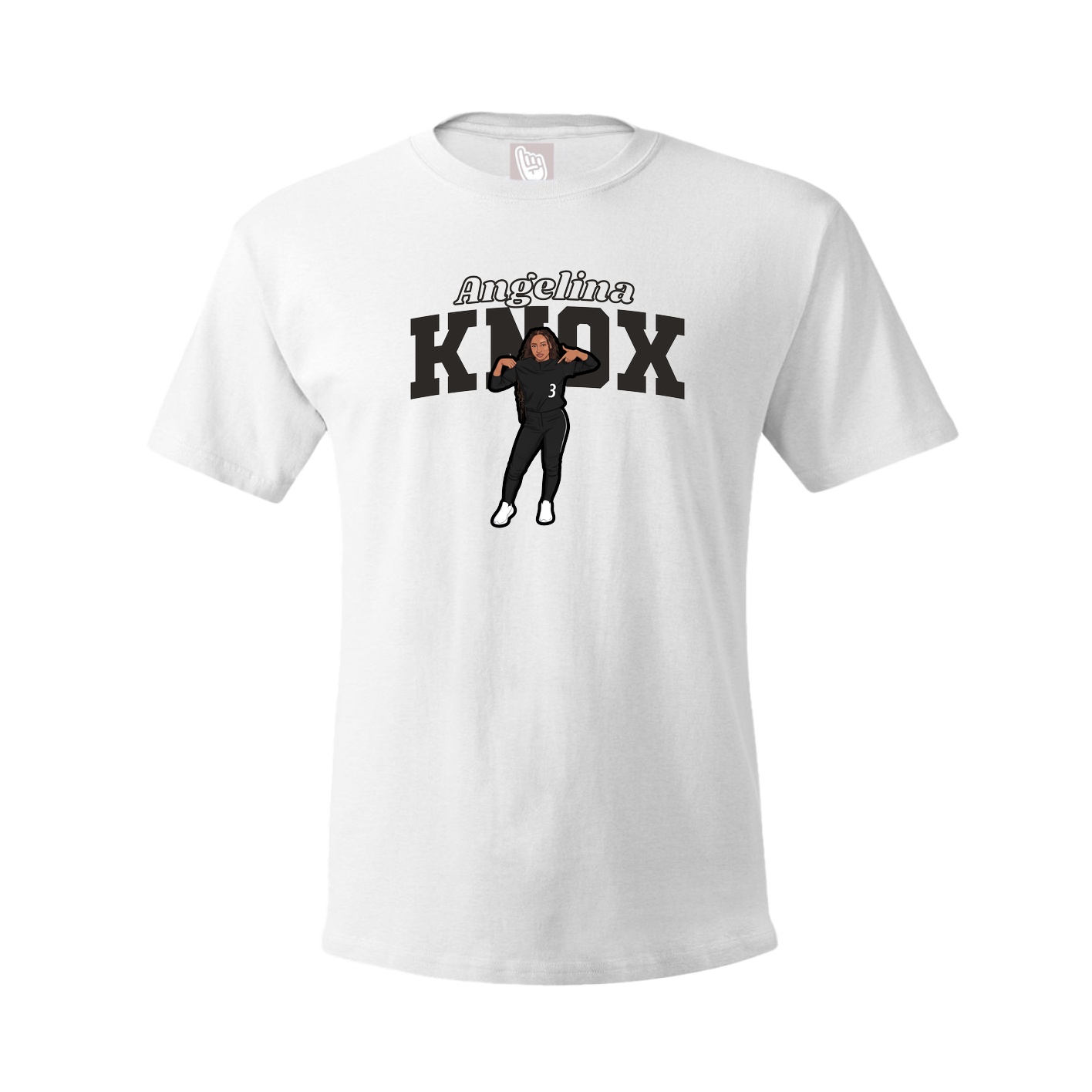 Youth Tee — Name Arch in White