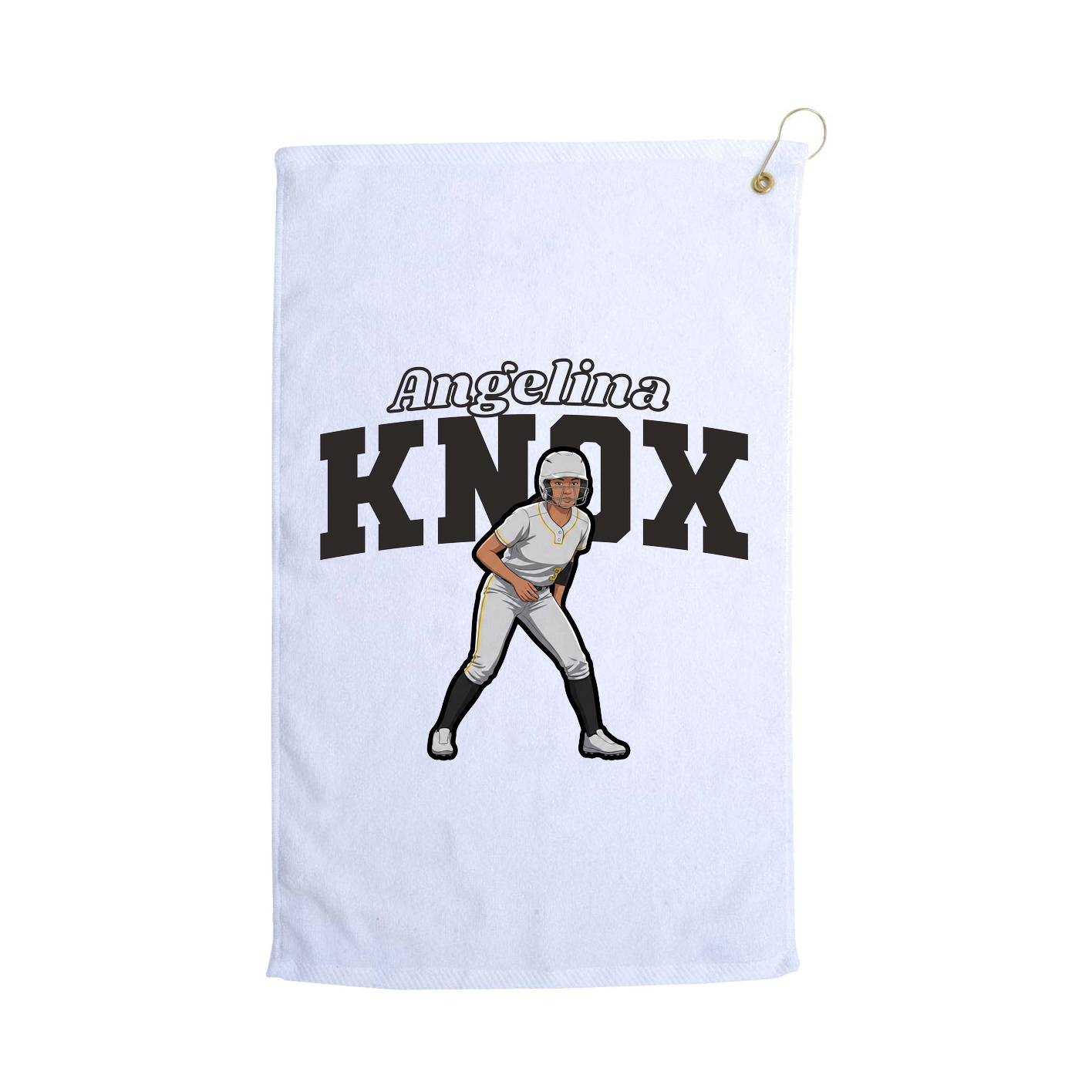 Golf Towel — Name Arch in White