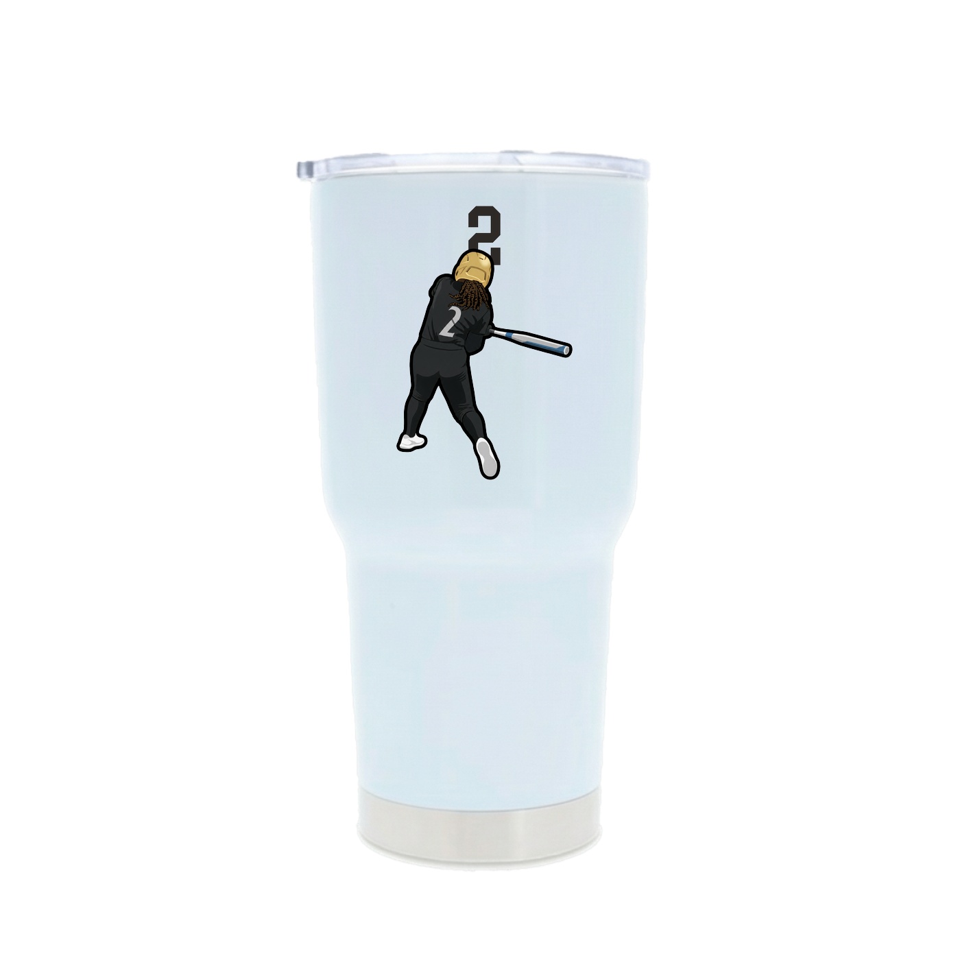 30oz Stainless Steel Tumbler — Number Top in White
