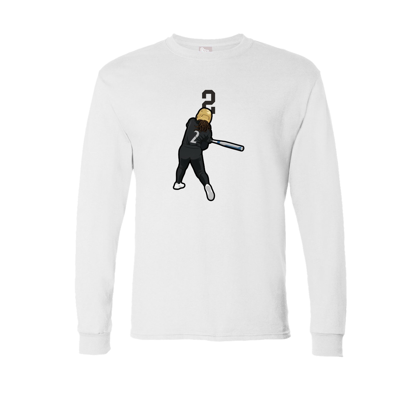 Long Sleeve Tee — Number Top in White