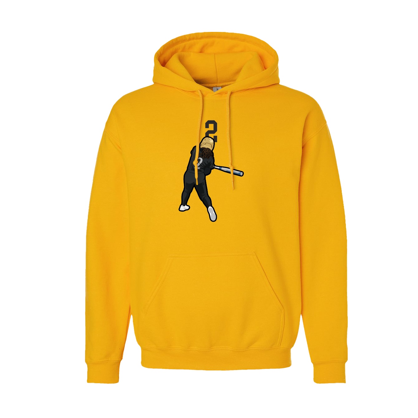 Youth Hoodie — Number Top in Gold