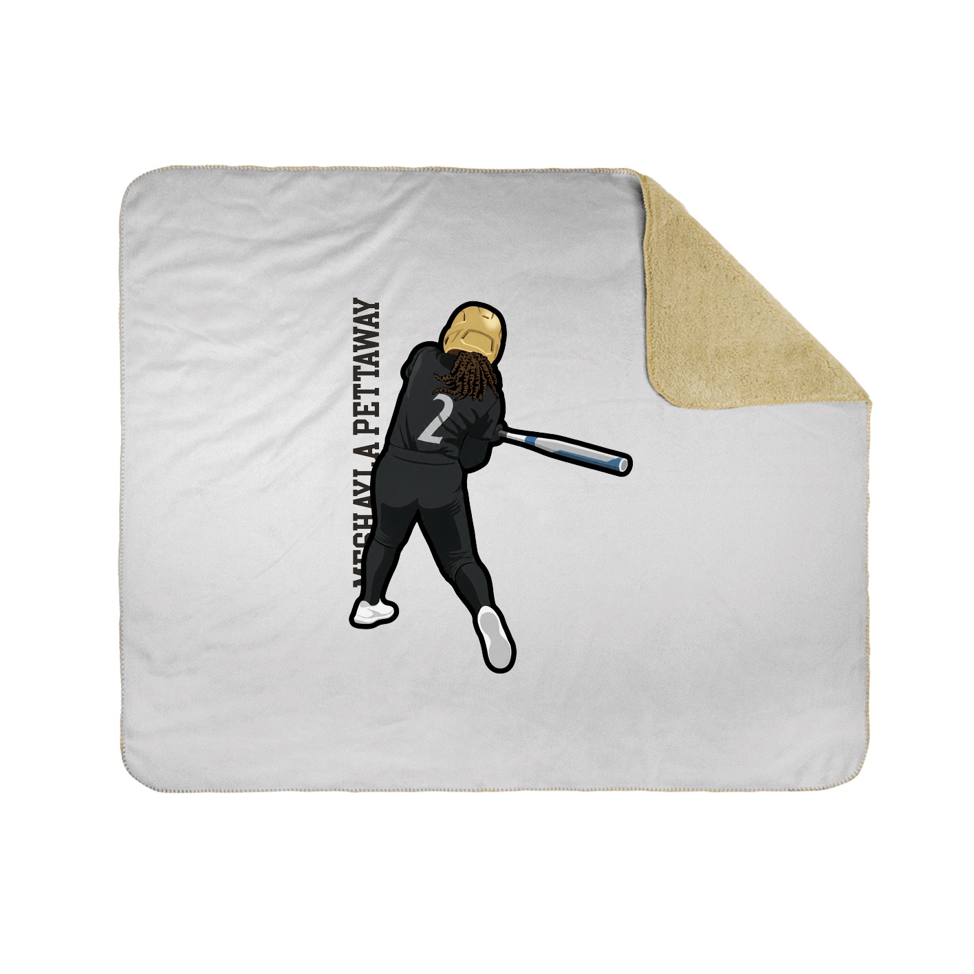 Throw Blanket — Name Vertical in White