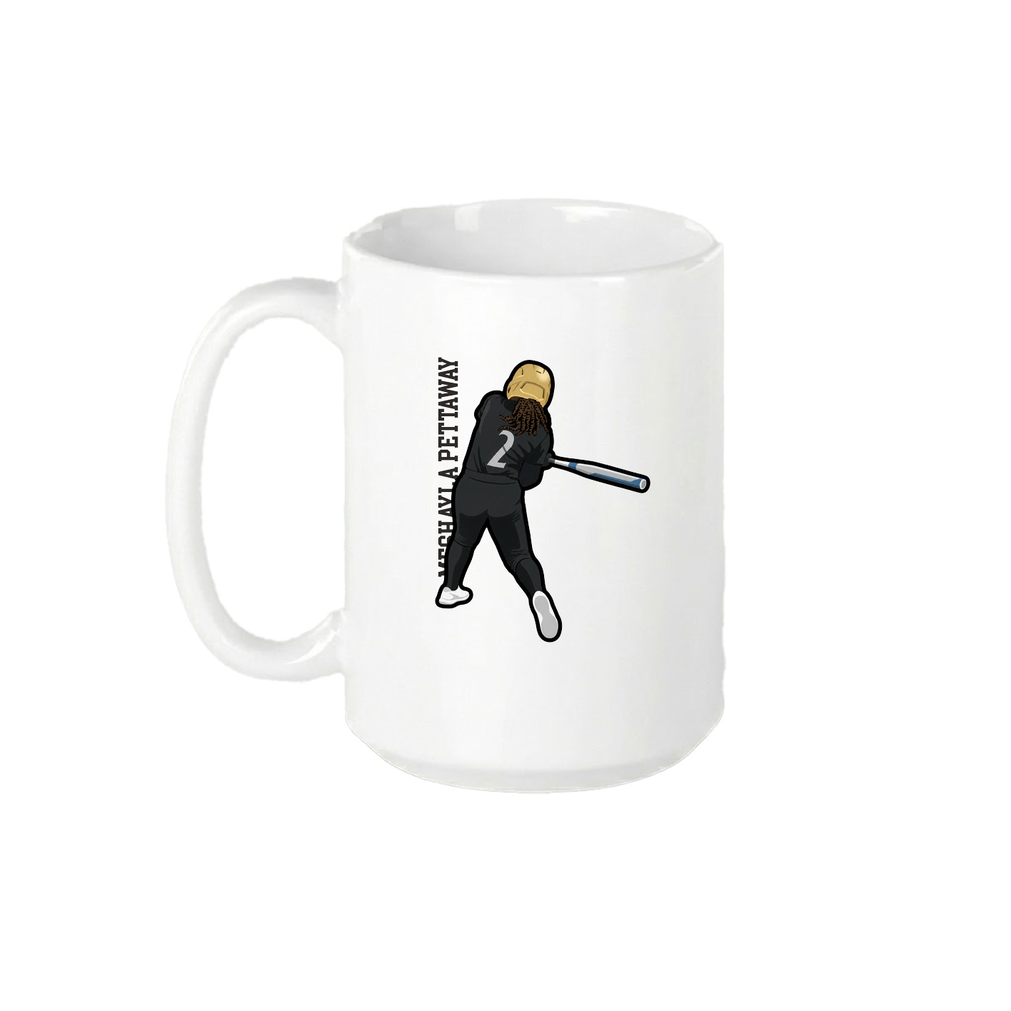 15oz Coffee Mug — Name Vertical in White