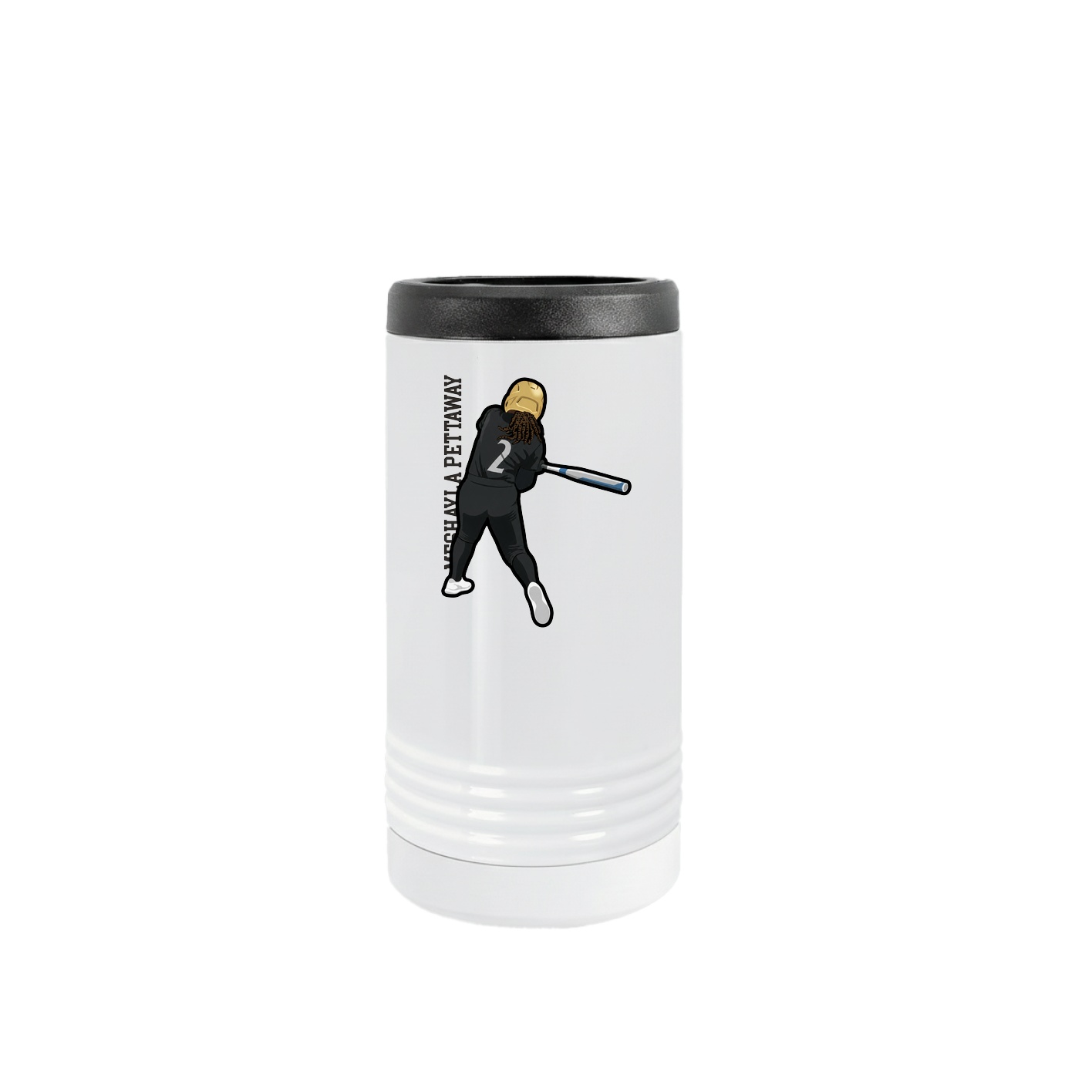 Slim Beverage Holder — Name Vertical in White