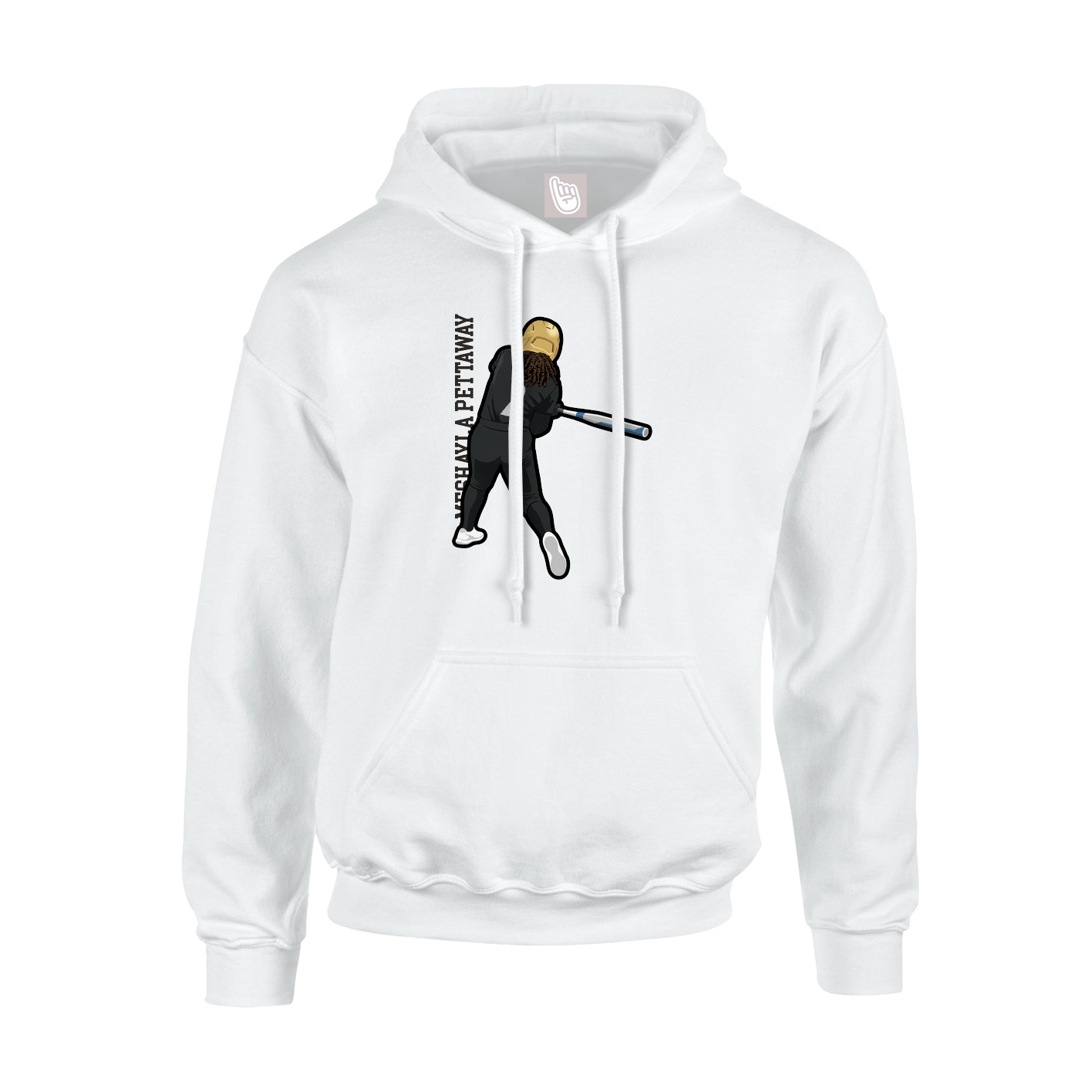 Hoodie — Name Vertical in White