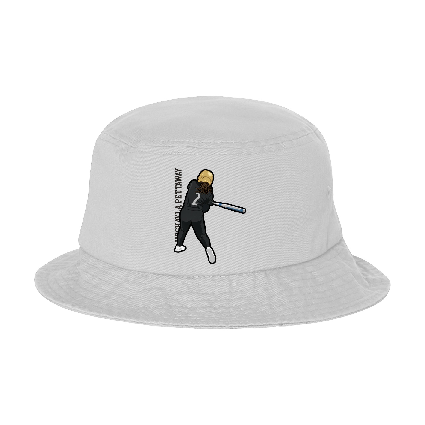 Bucket Cap — Name Vertical in White