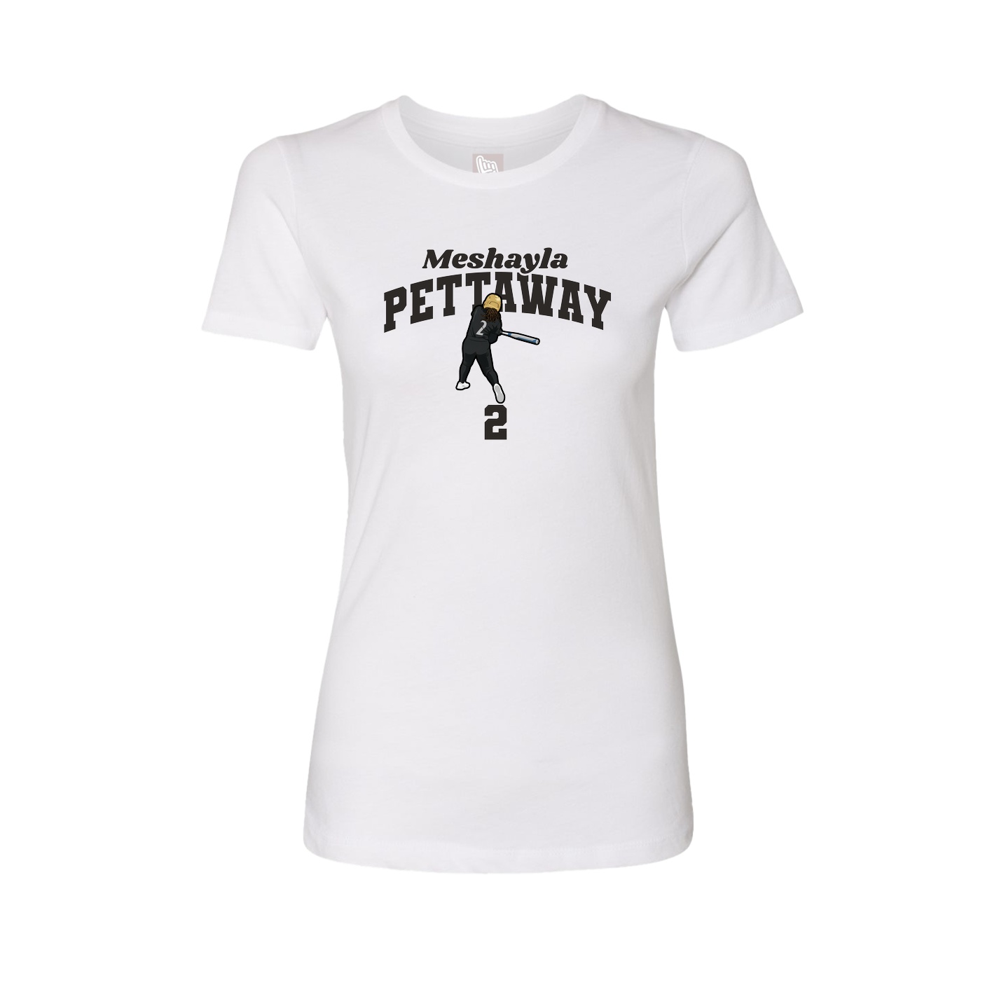 Fitted Women's Tee — Signature Arch in White