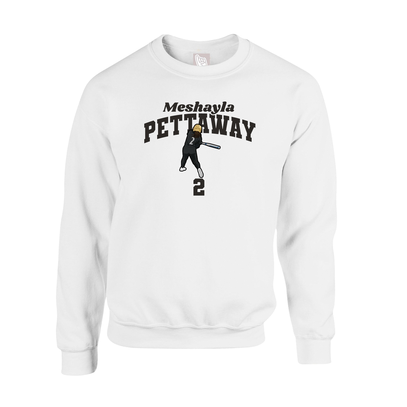 Fleece Crew — Signature Arch in White