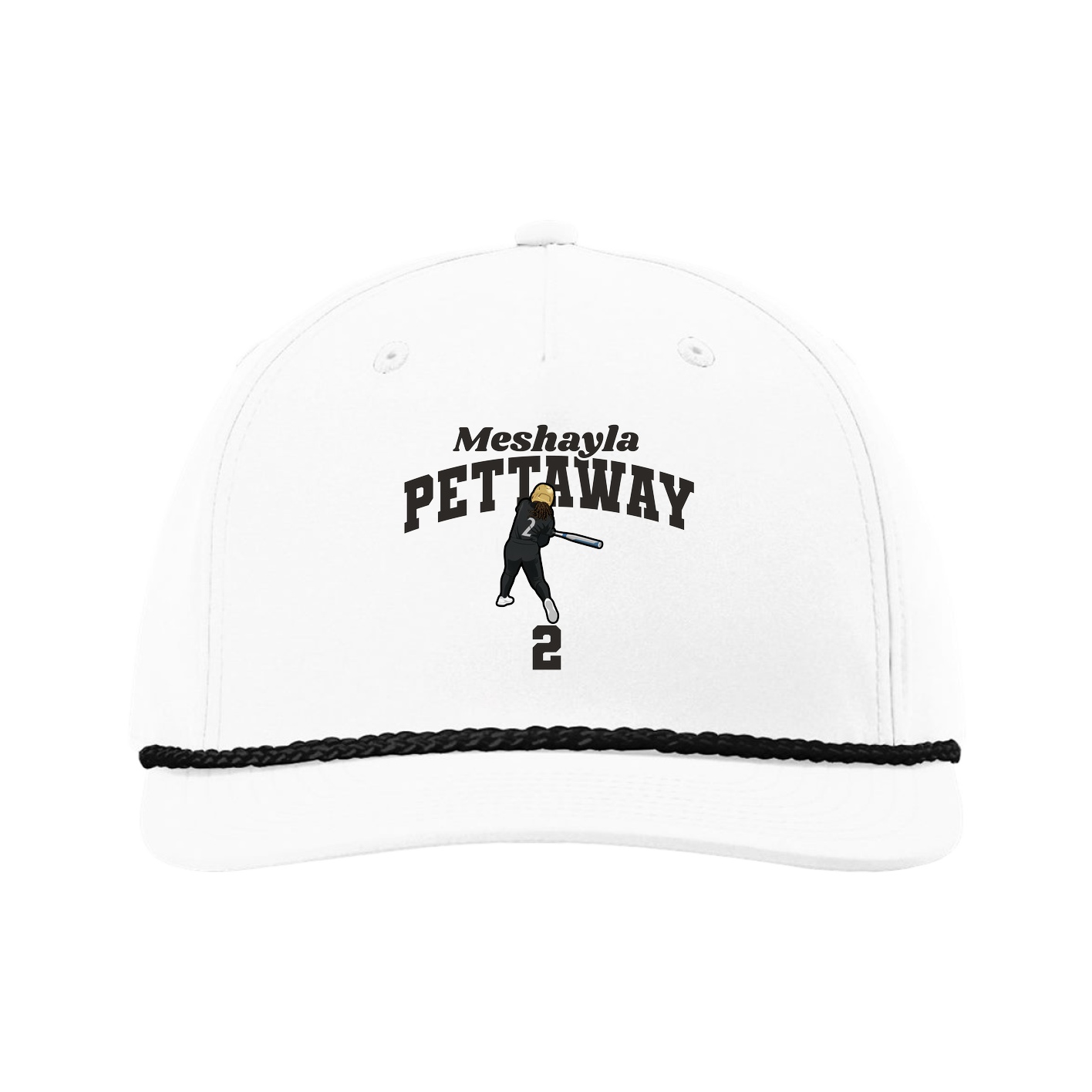 Five-Panel Classic Rope Cap — Signature Arch in White