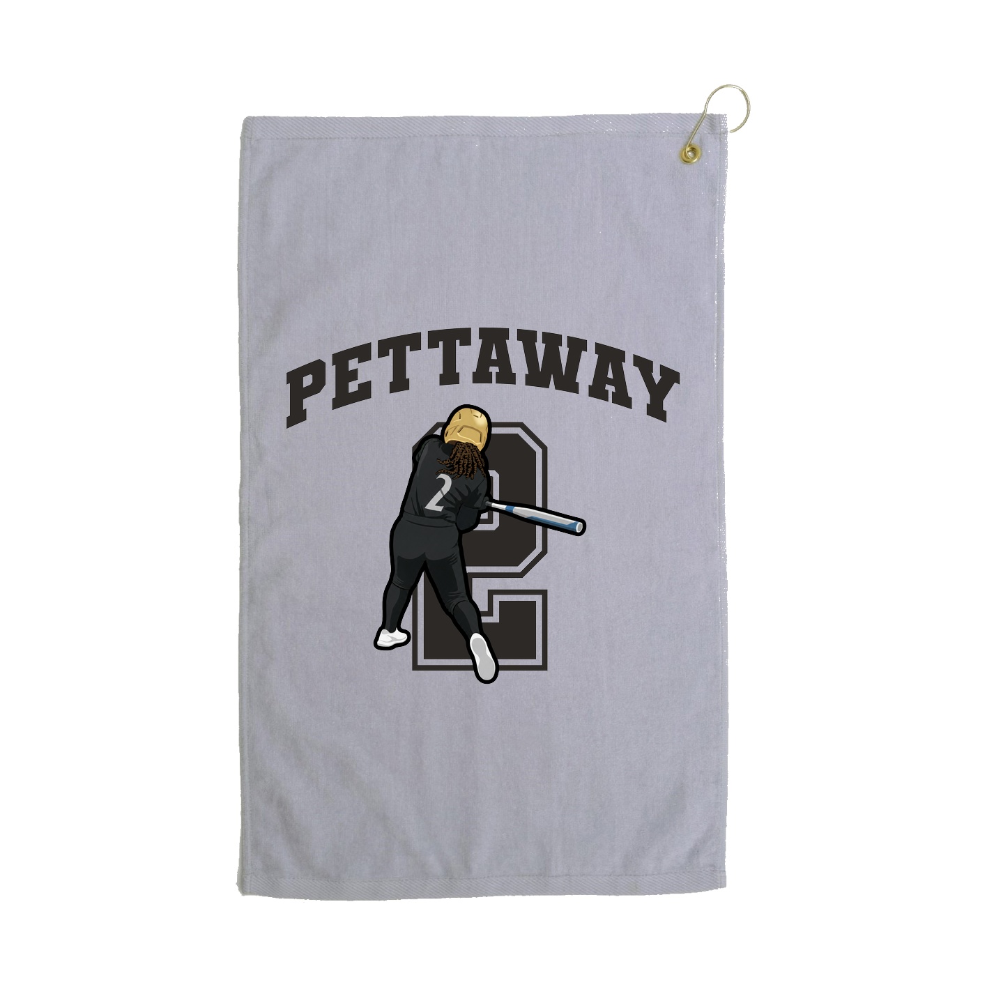 Golf Towel — Number in Grey