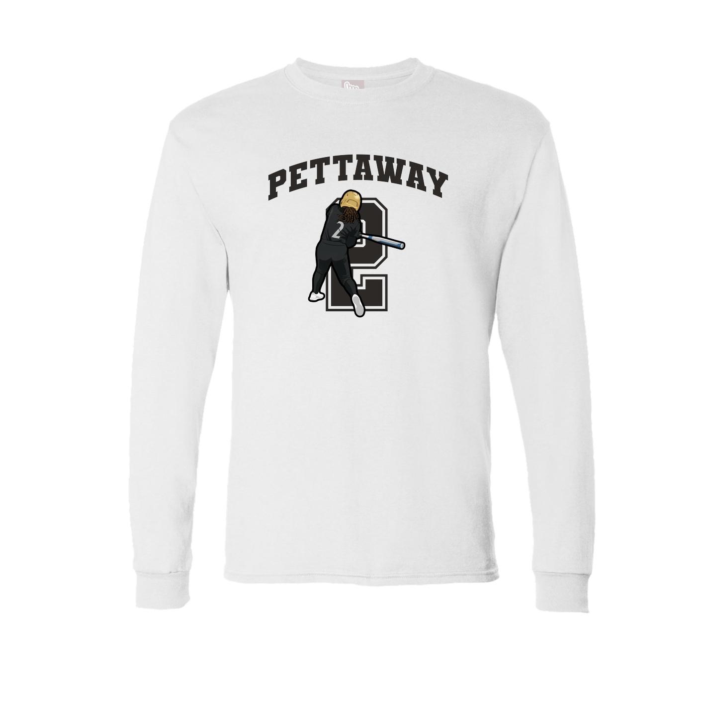 Long Sleeve Tee — Number in White