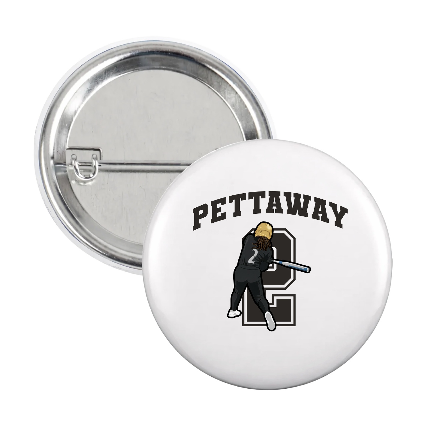 Game Day Button — Number in White
