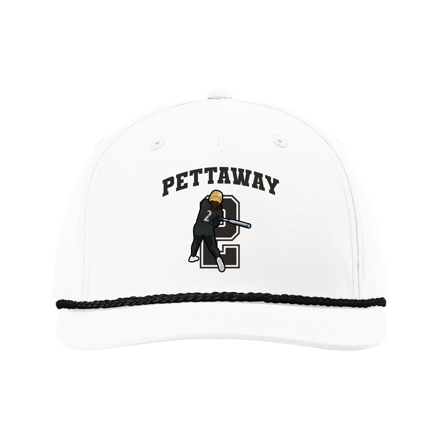 Five-Panel Classic Rope Cap — Number in White