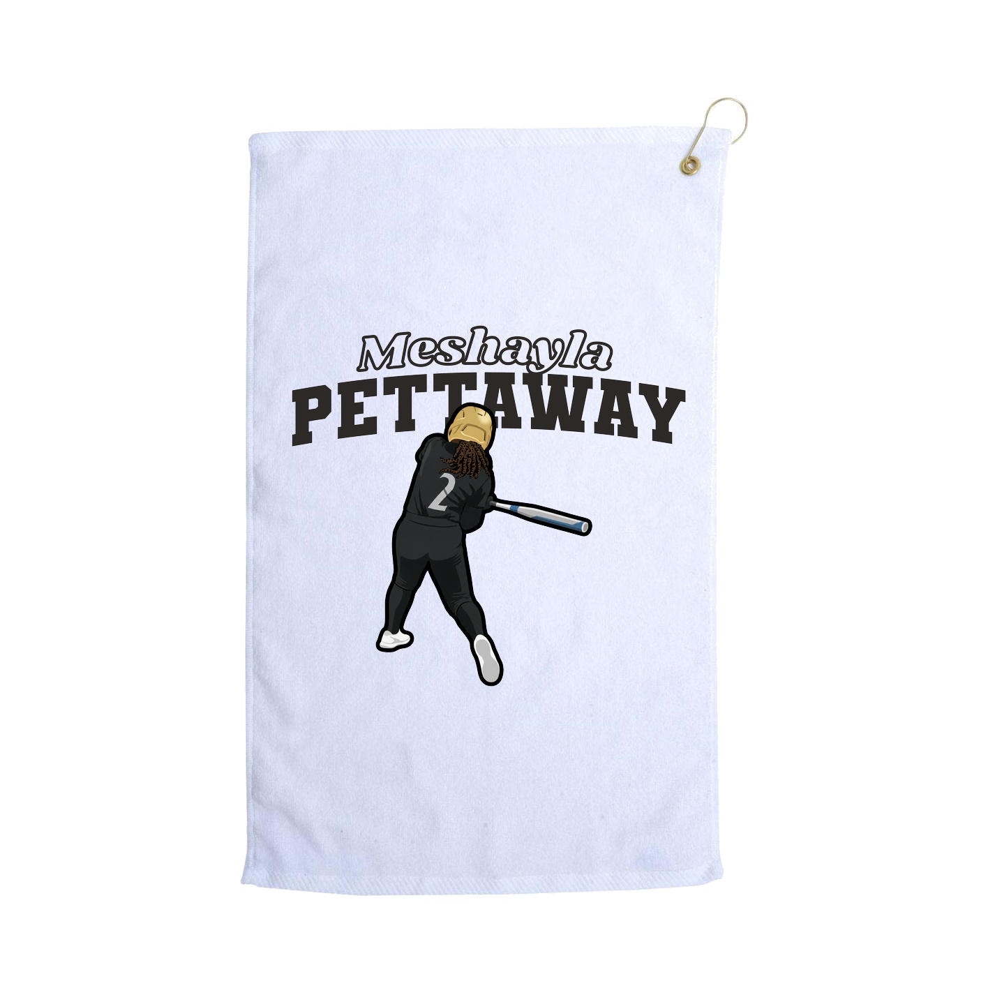 Golf Towel — Name Arch in White