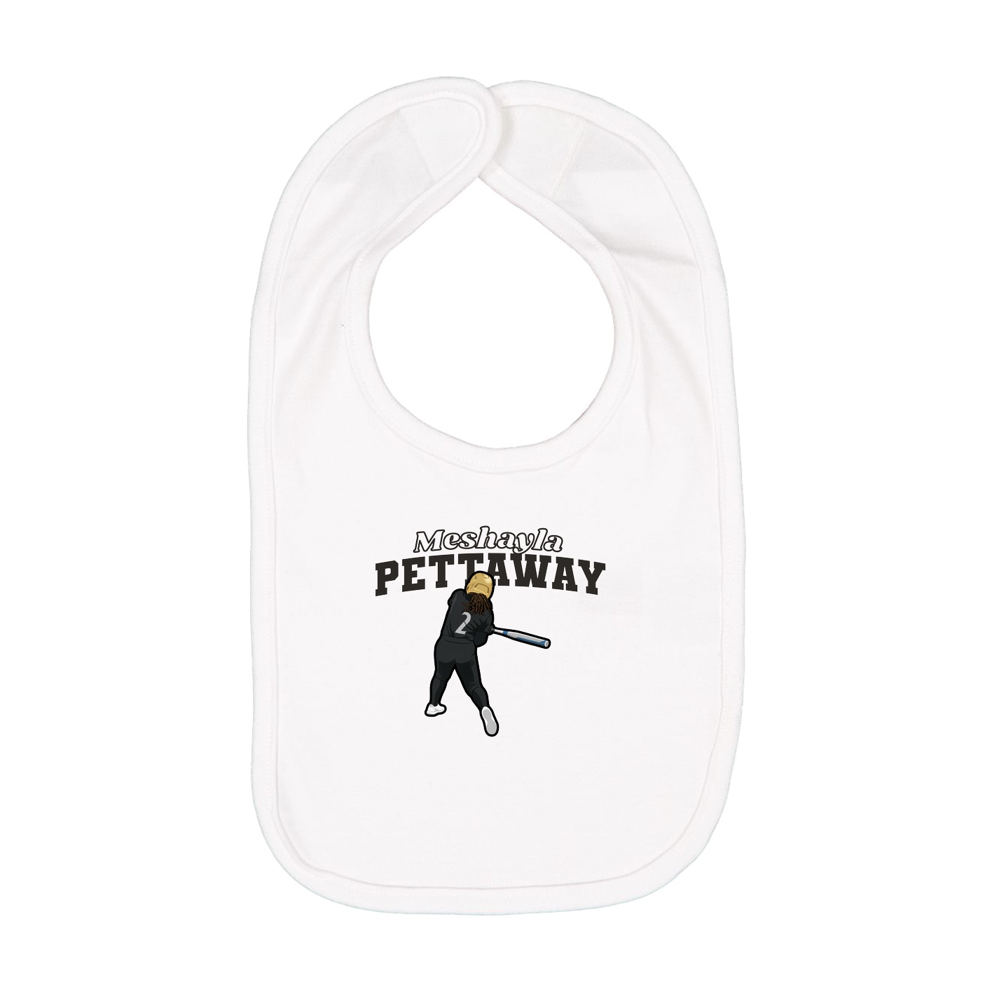 Infant Bib — Name Arch in White