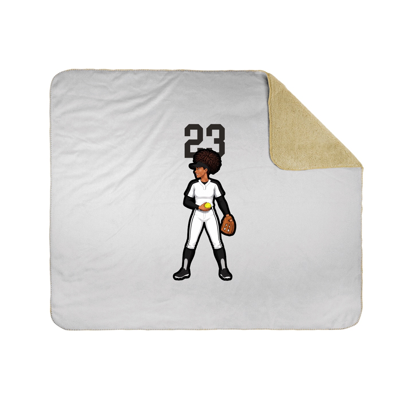 Throw Blanket — Number Top in White