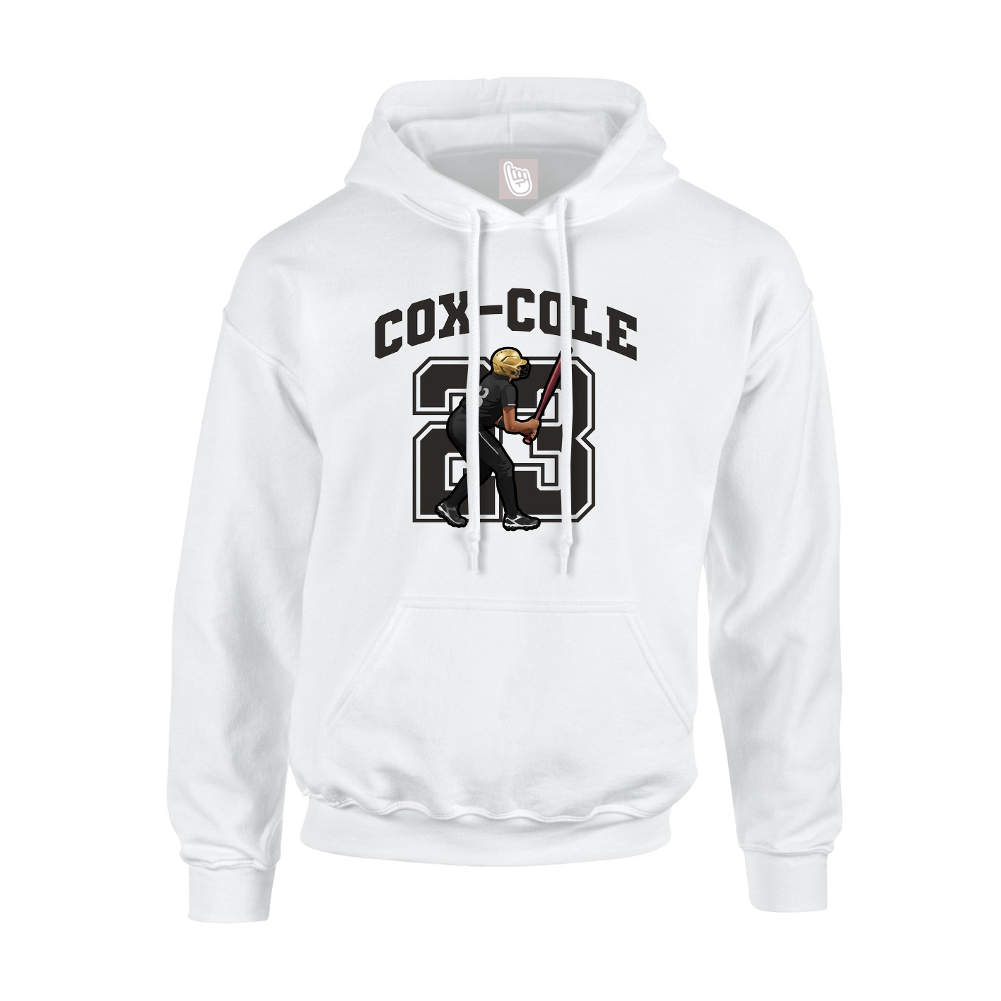 Hoodie — Number in White