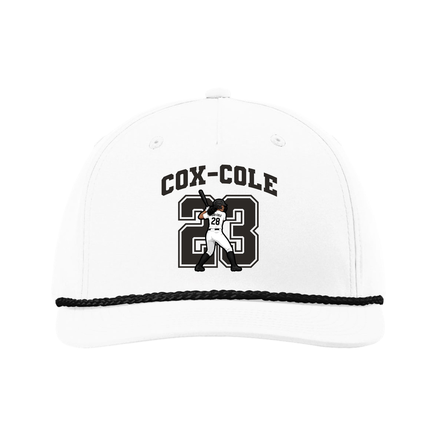 Five-Panel Classic Rope Cap — Number in White