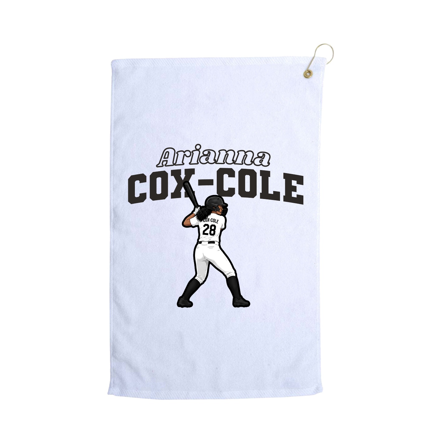 Golf Towel — Name Arch in White