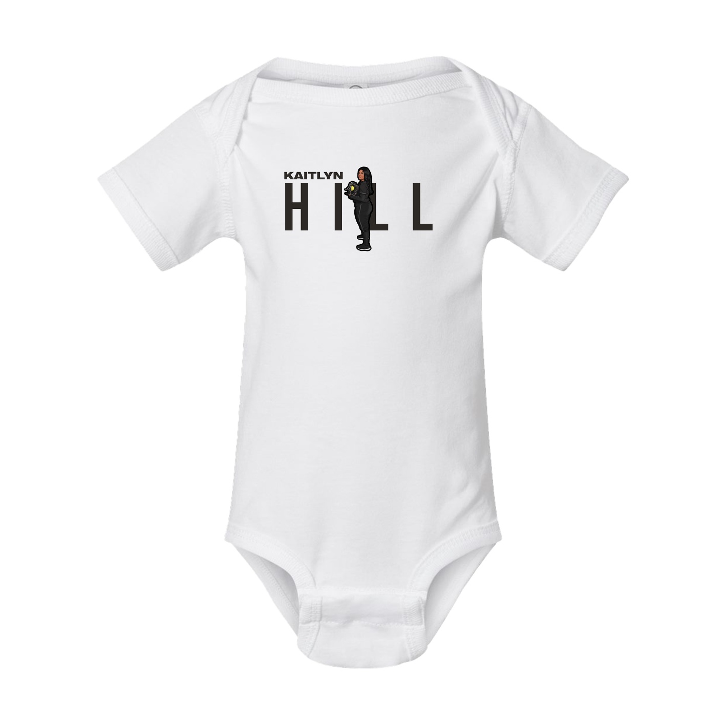 Baby Onesie — Player Name in White