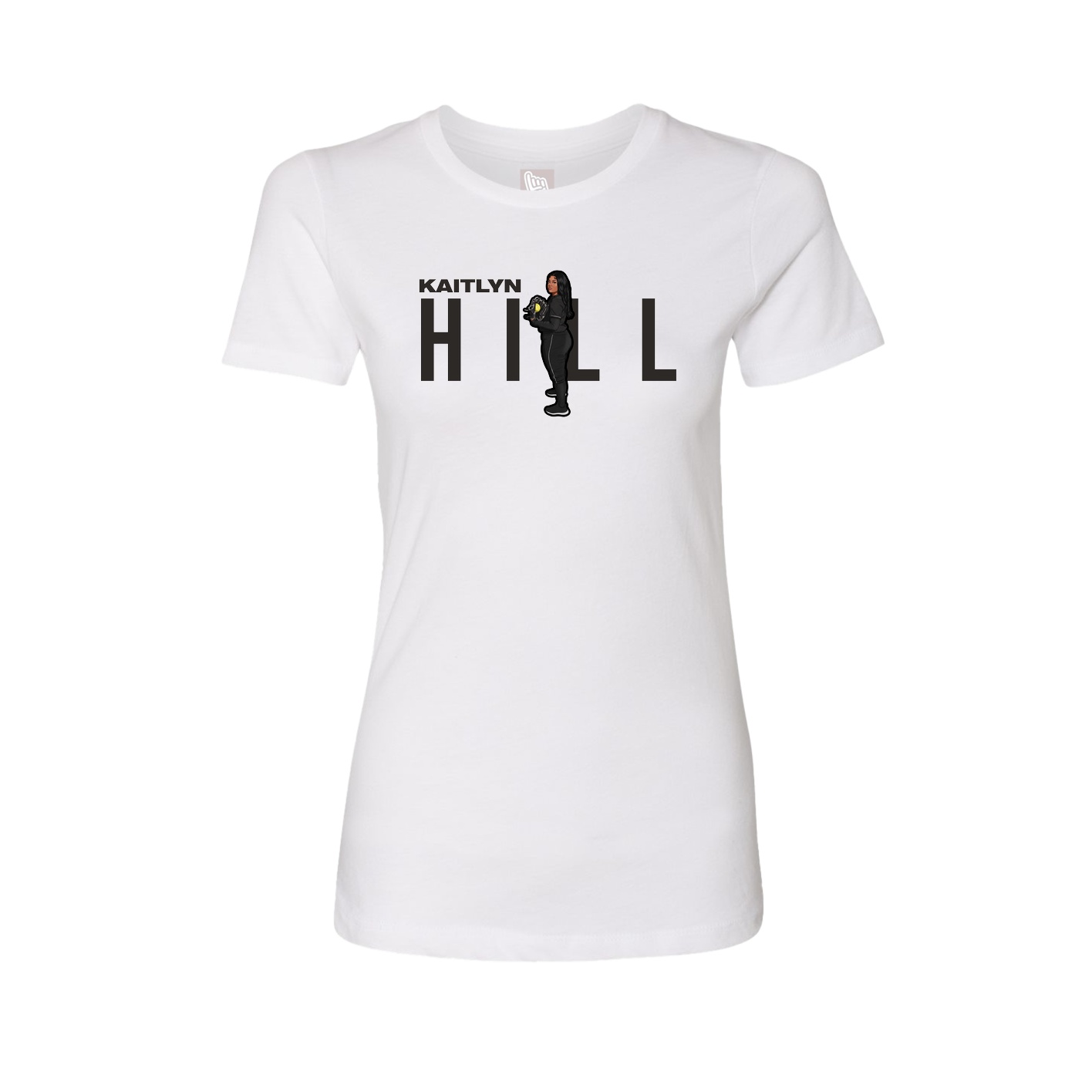 Fitted Women's Tee — Player Name in White