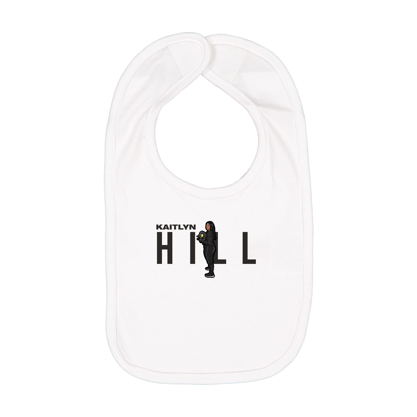 Infant Bib — Player Name in White