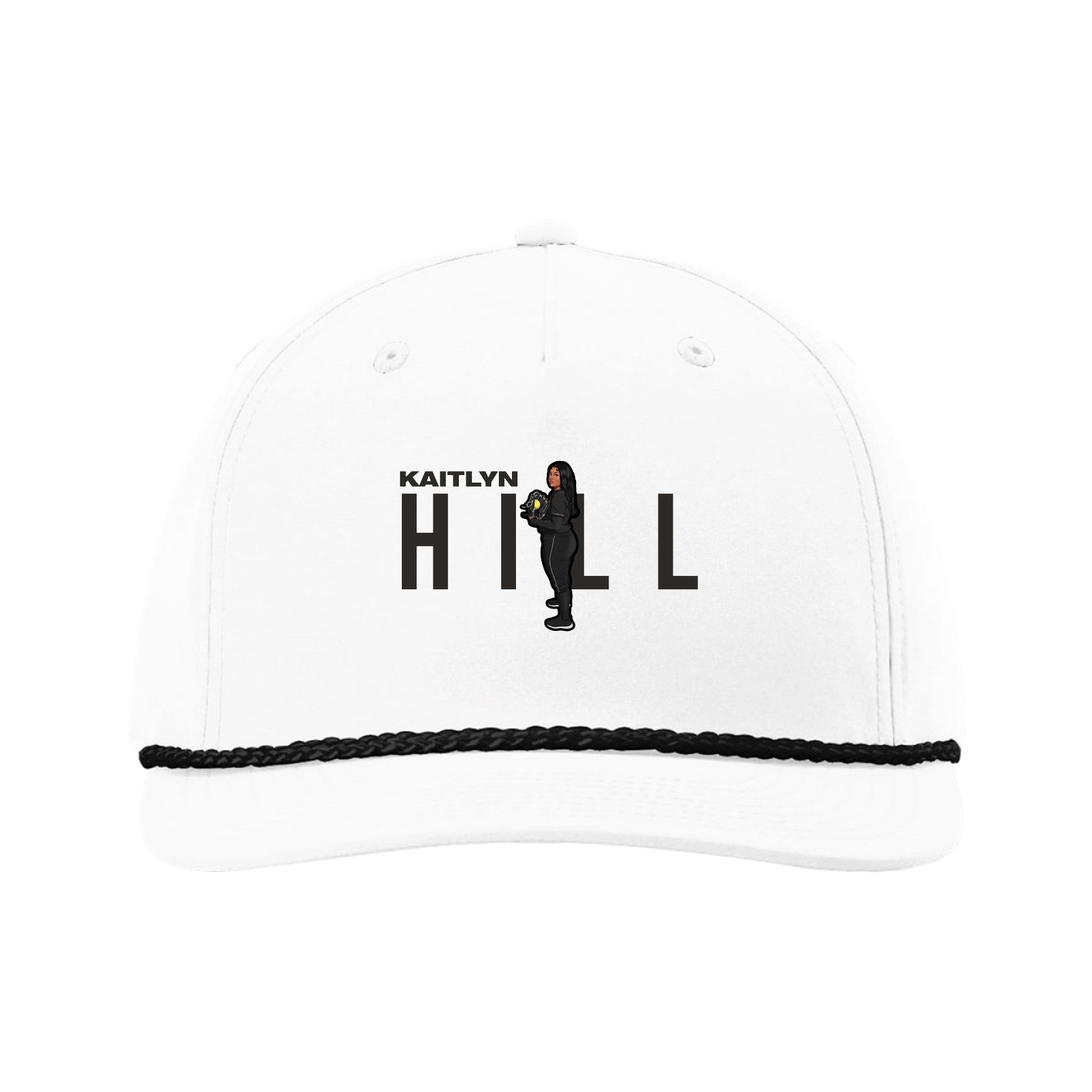 Five-Panel Classic Rope Cap — Player Name in White