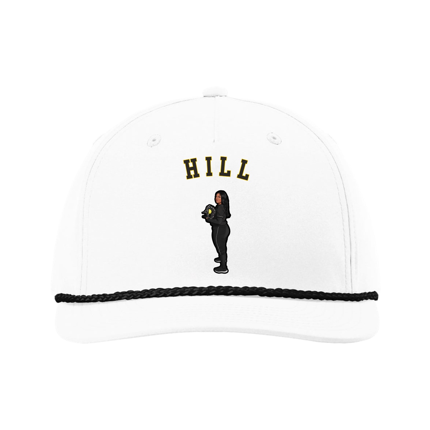 Five-Panel Classic Rope Cap — Shirsey Arch in White