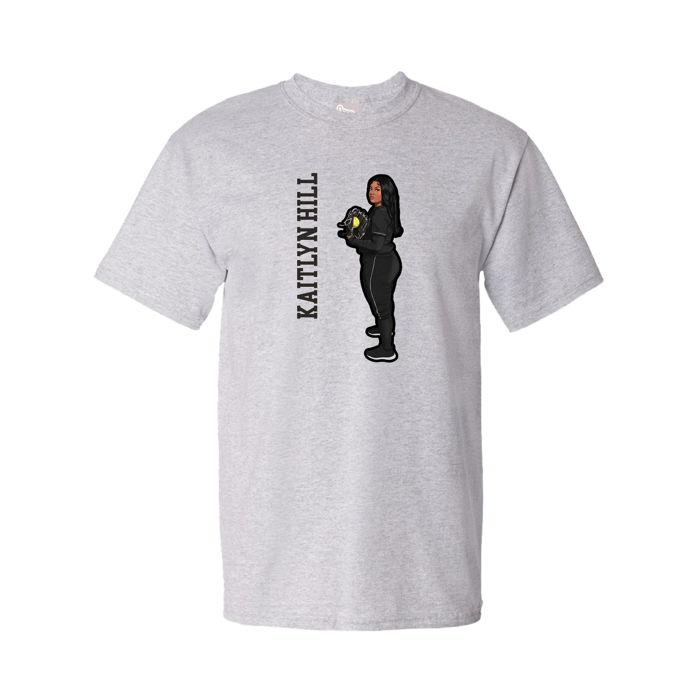 Youth Tee — Name Vertical in Grey