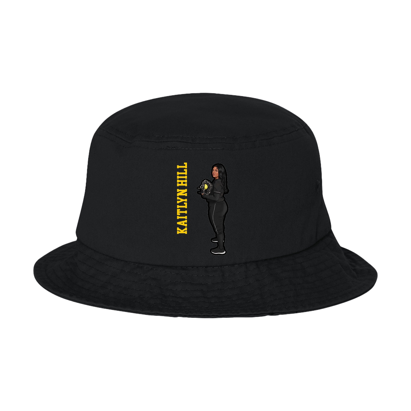 Bucket Cap — Name Vertical in Black