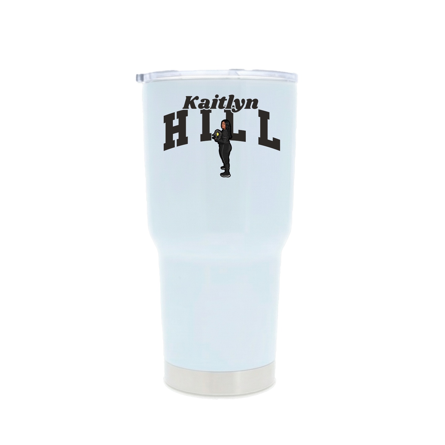 30oz Stainless Steel Tumbler — Signature Arch in White