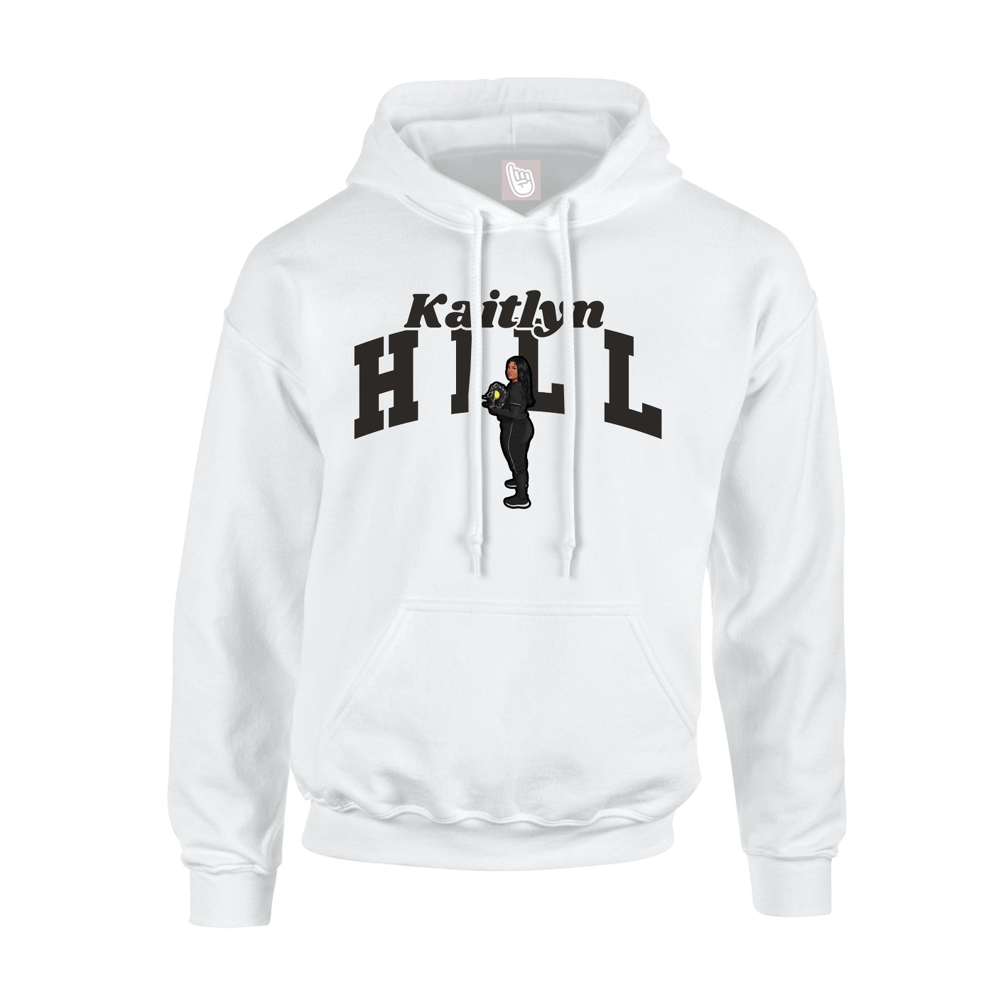 Youth Hoodie — Signature Arch in White