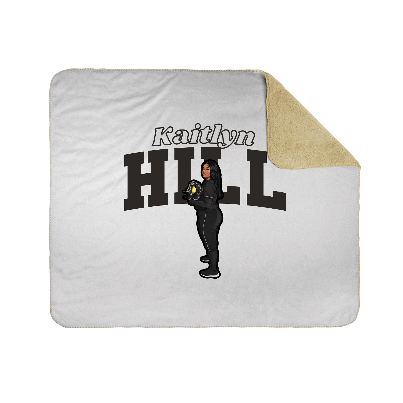 Throw Blanket — Name Arch in White
