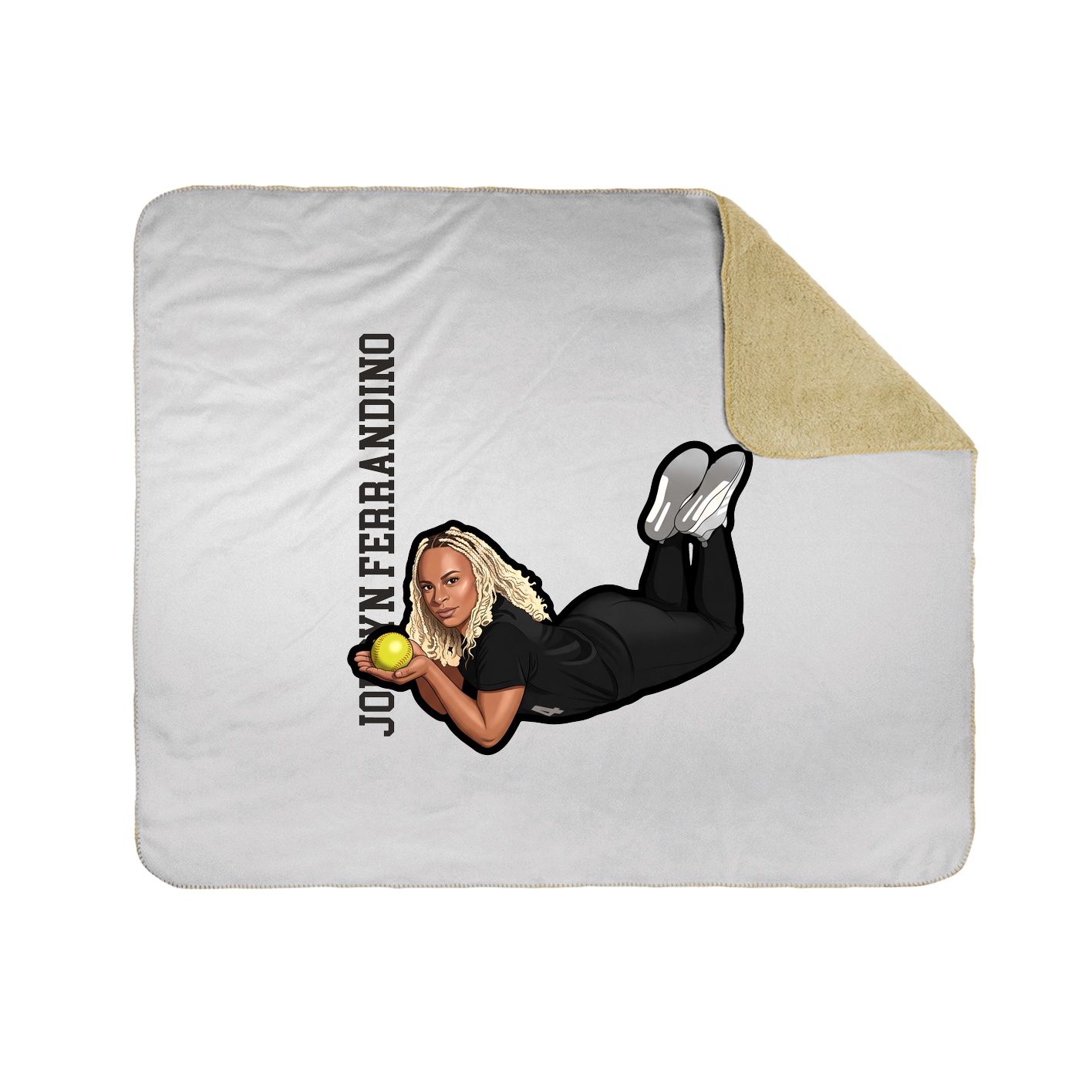 Throw Blanket — Name Vertical in White