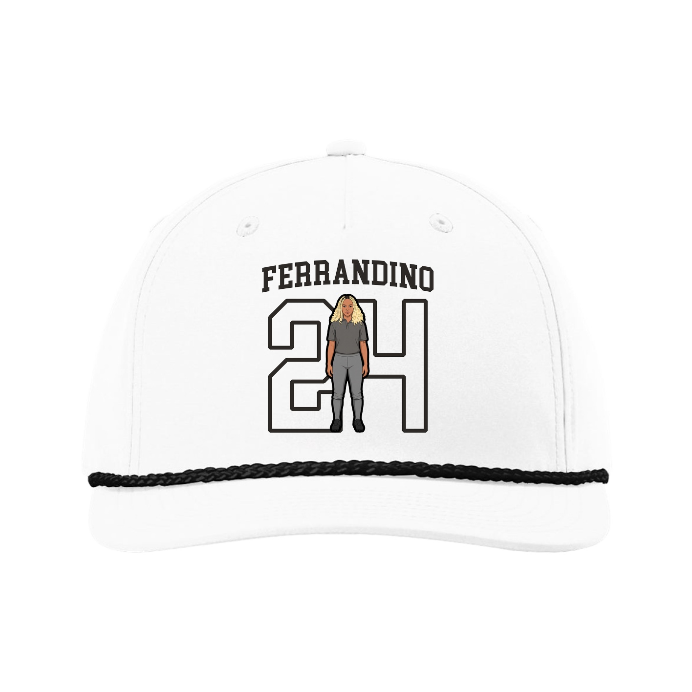 Five-Panel Classic Rope Cap — Shirsey in White