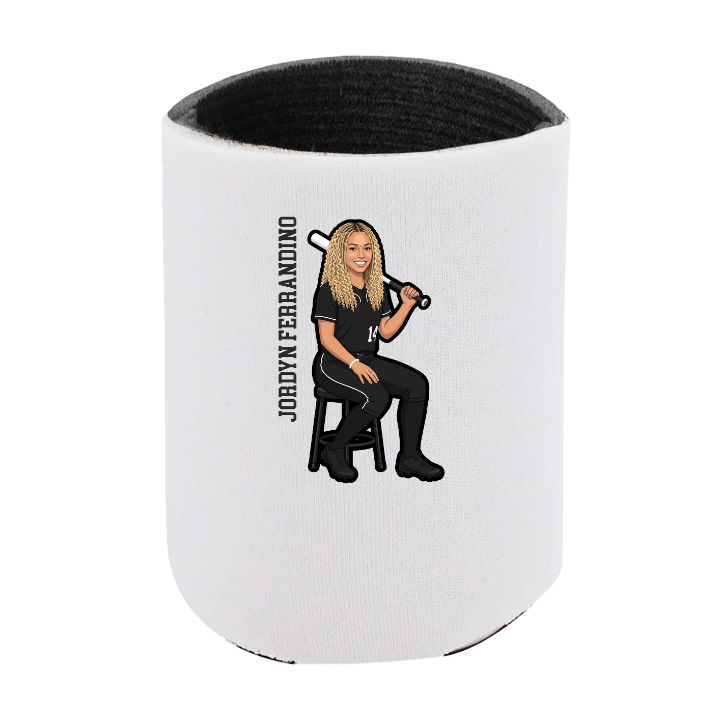 Can Holder — Name Vertical in White