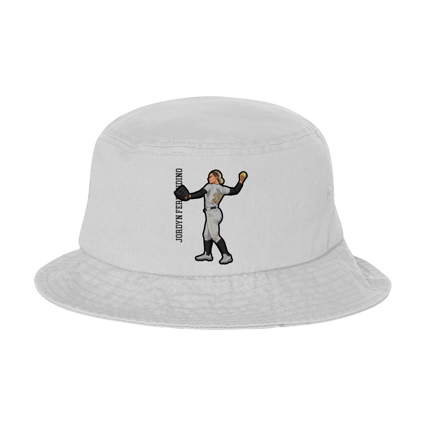 Bucket Cap — Name Vertical in White