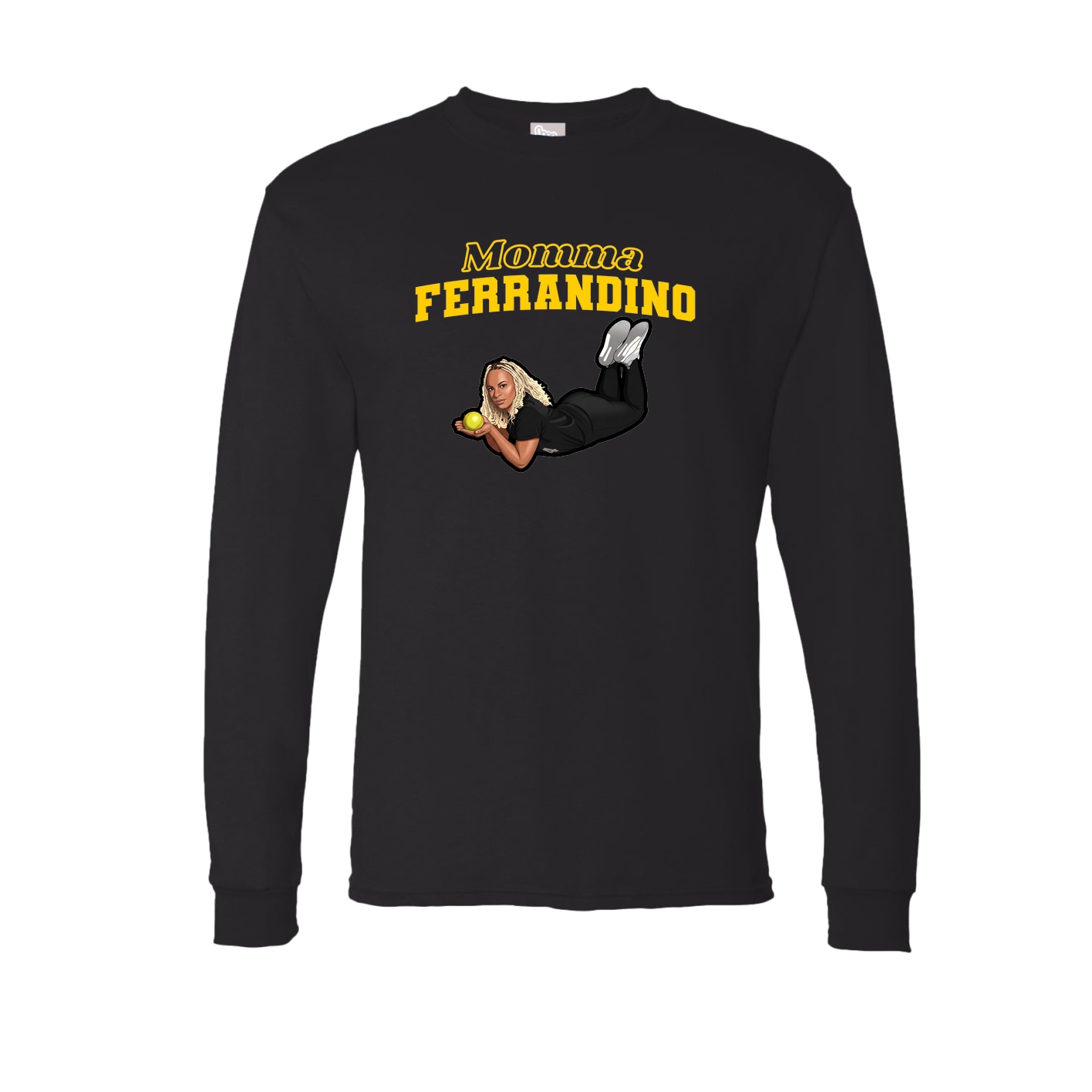 Long Sleeve Tee — Mothers Day Block in Black