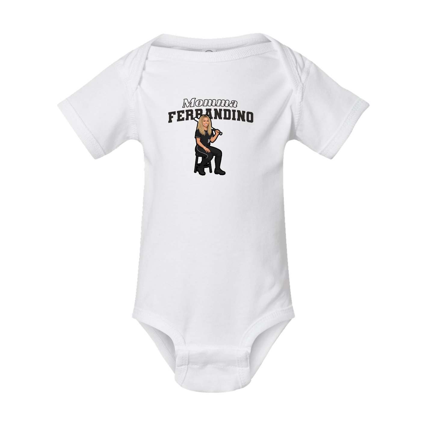Baby Onesie — Mothers Day Block in White