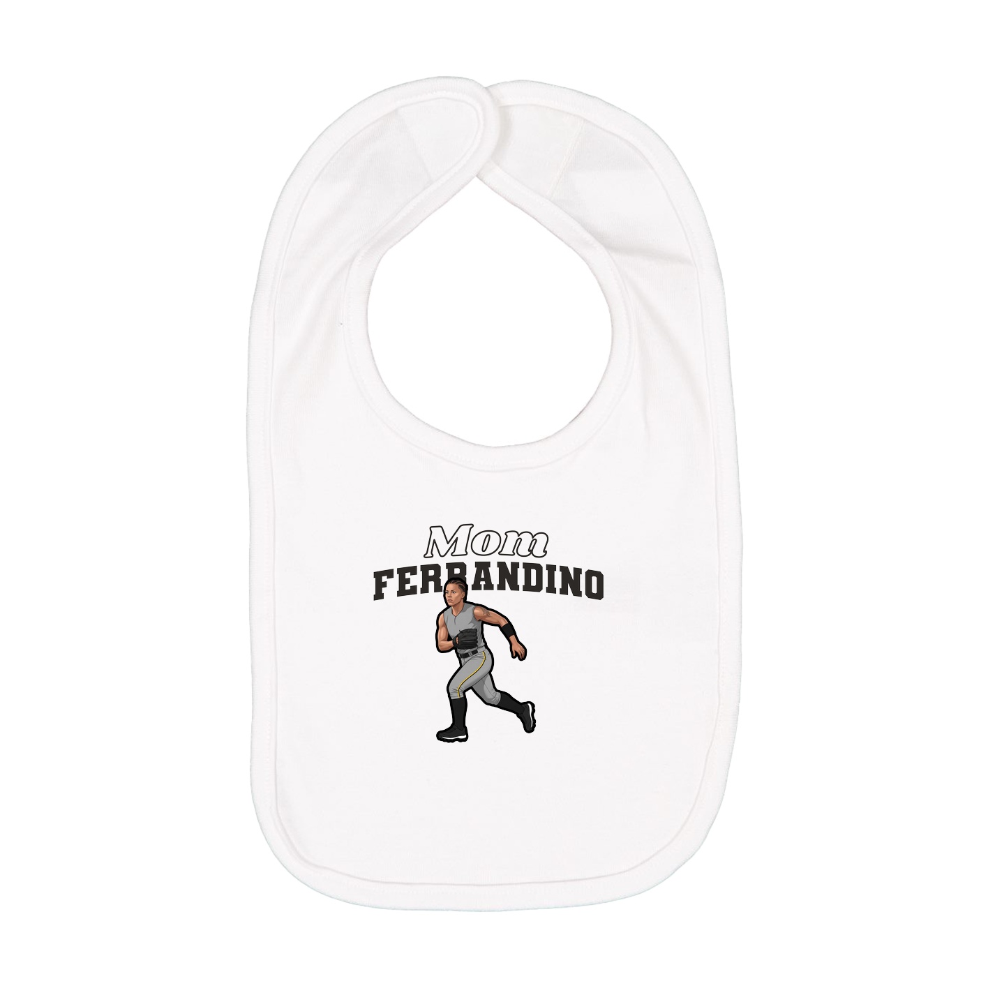 Infant Bib — Mothers Day Block in White