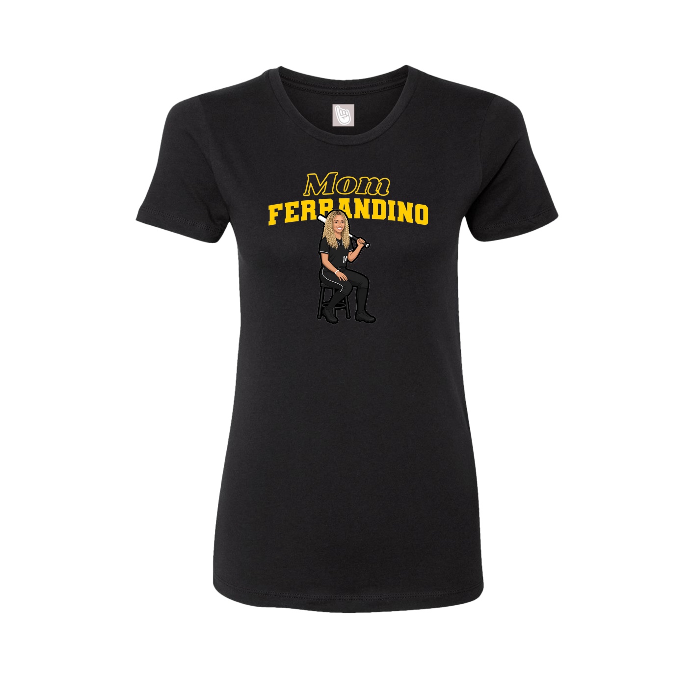 Womens Tee — Mothers Day Block in Black