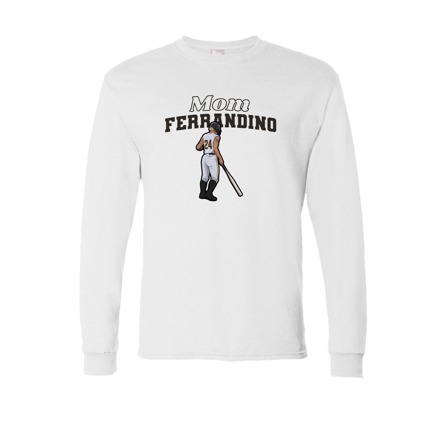 Long Sleeve Tee — Mothers Day Block in White