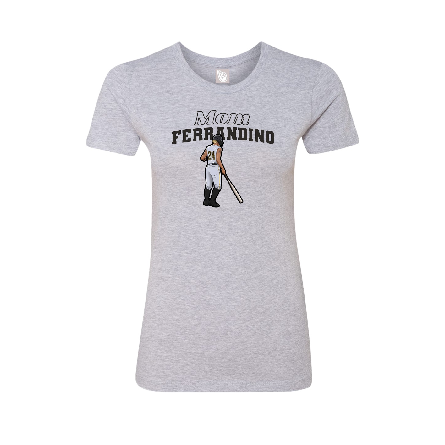 Womens Tee — Mothers Day Block in Grey