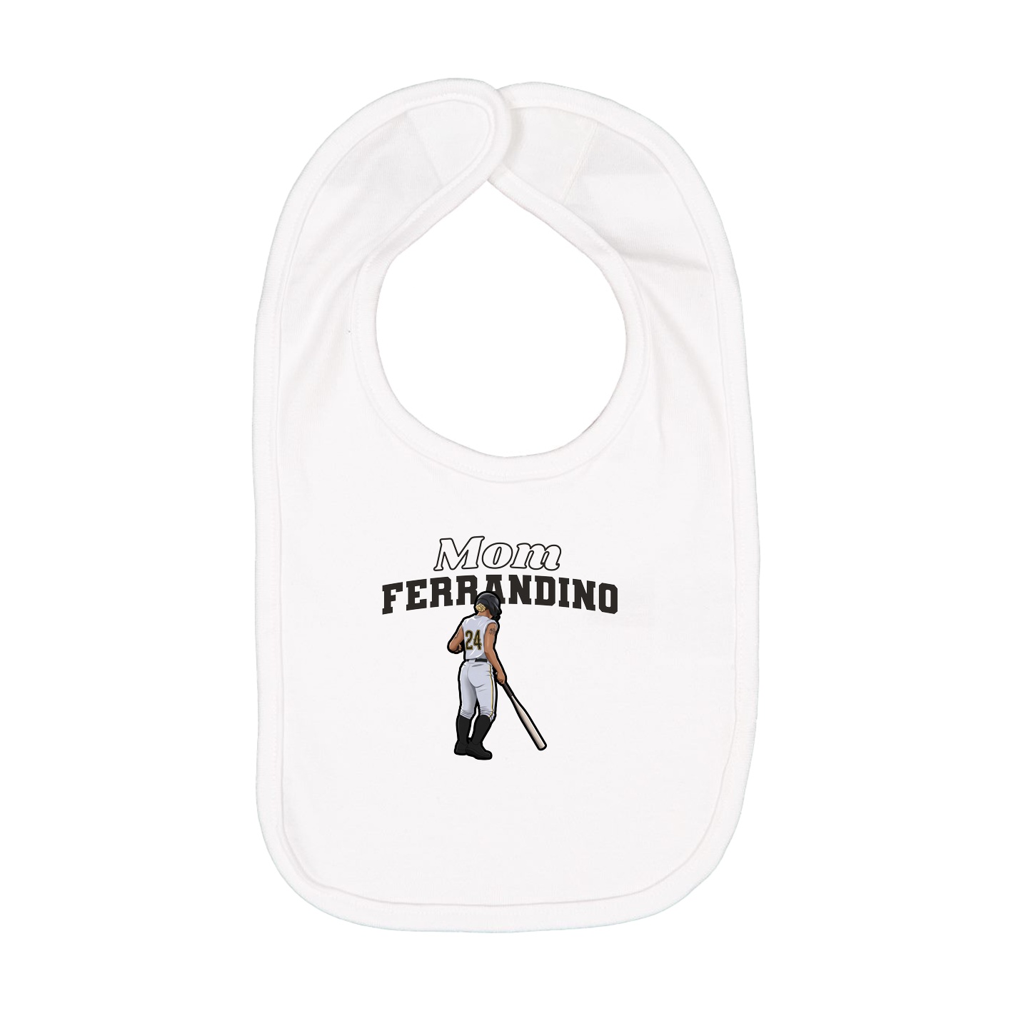 Infant Bib — Mothers Day Block in White