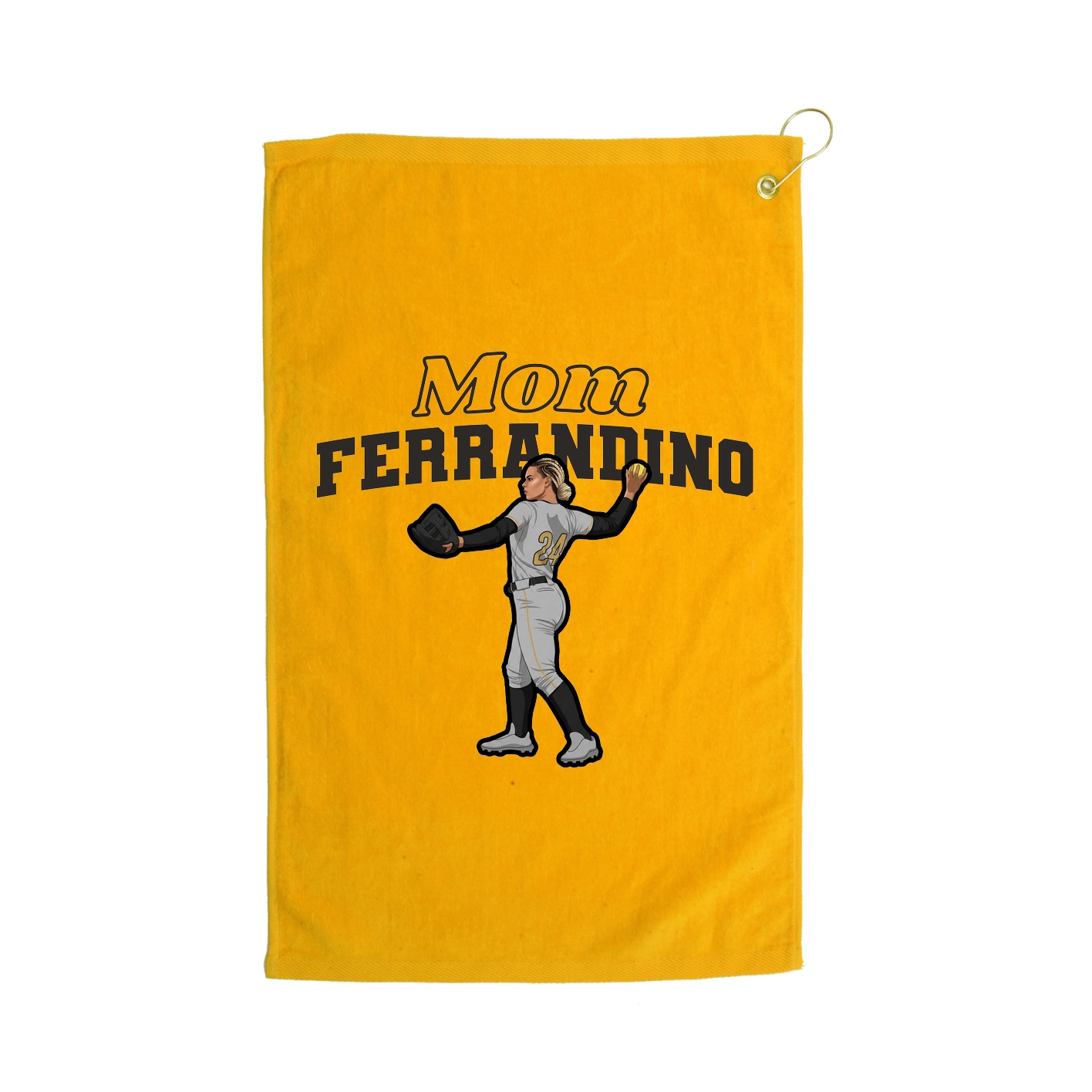 Golf Towel — Mothers Day Block in Gold